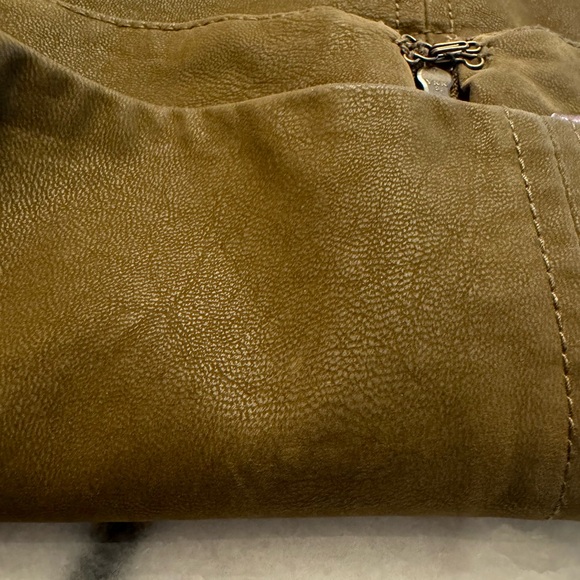 Free People Chestnut brown/ olive faux leather Skirt size 12 - Picture 15 of 15